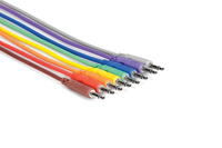 Hosa CMM-830 1' 3.5mm TS to 3.5mm TS Patch Cable, 8 Pack