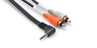 Hosa CMR-206R 6' Right-Angle 3.5mm TRS to Dual RCA Audio Y-Cable