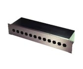 Rack Panel, 2 Space w/Back Box, for 6 Connectors