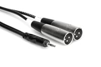 Hosa CYX-403M 9.8' Right-Angle 3.5mm TRS to Dual XLRM Y-Cable