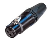 Neutrik NC3FXX-14-BAG-D XX-14 Series 3-Pin XLR-F Cable Connector Pack, Black/Silver, 100 ct Box