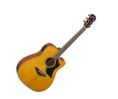 Yamaha A1M VN Folk Guitar, Cutaway Acoustic-Electric, Vintage Natural