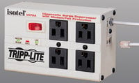 Tripp Lite ISOTEL4ULTRA Isobar Surge Protector with 4 Right-Angle Outlets, 6' Cord