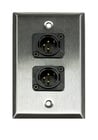 Whirlwind WP1/2MNS  Single Gang Wallplate with 2x Neutrik XLRM Connectors
