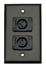 Whirlwind WP1B/2FW Single Gang Wallplate with 2 XLRF Connectors, Black