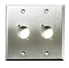 Whirlwind WP2/2H  Dual Gang Wallplate Punched for 2 Whirlwind/Switchcraft D3F 