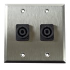 Whirlwind WP2/2NL4  Dual Gang Wallplate with 2 Neutrik NL4 Speakon Connectors, S 