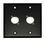 Whirlwind WP2B/2NDH  Dual Gang Wallplate Punched for 2 Neutrik XLR Connectors, Black