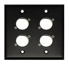 Whirlwind WP2B/4H  Dual Gang Wallplate Punched for 4 Whirlwind/Switchcraft D3F 