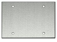 Whirlwind WPX3/0H  .125" 3 Gang Blank Wallplate, Clear Anodized Aluminum 