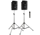 Anchor Liberty 2 Deluxe Package 1 AIR LIB2-XU2 and LIB2-AIR Speakers, 2x SS-550 Stands and Wireless Mic