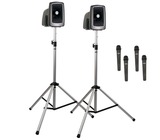 Anchor MegaVox 2 Deluxe Package 4 AIR MEGA2-XU2 and MEGA-AIR Speakers, 2x SS-550 Stands and Choice of 4x Wireless Mic
