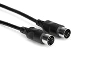 Hosa MID-325BK 25' 5-pin DIN to 5-pin DIN MIDI Cable, Black