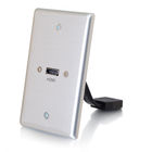 Cables To Go 39870  Pass Through Single Gang Wall Plate - Brushed Aluminum 