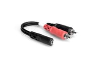 Hosa YMR-197 6" 3.5mm TRSF to Dual RCA Audio Y-Cable