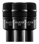 Audix D2TRIO Hypercardioid Dynamic Drum Mic Bundle with 3 Mics, DVICE Mounts and Carry Pouches