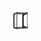 Lowell SR-1224-LWL  Rack-Swing Gate-12U, 24in Deep, 1pr Fixed Rails, Blk 