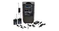 Galaxy Audio Traveler Quest 8X-GTU-VVP5AB 8" 150W PA Speaker with 2x Bodypack Transmitter and 2x Lavalier Microphones