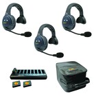 Eartec Co EVX3S Full Duplex Wireless Intercom System W/ 3 Headsets