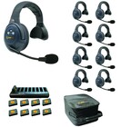 Eartec Co EVX9S Full Duplex Wireless Intercom System W/ 9 Headsets
