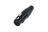 REAN RC3F-B  3 Pole XLR Female Cable Connector, Black / Gold 