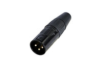 REAN RC3M-B  3 Pole XLR Male Cable Connector, Black / Gold 