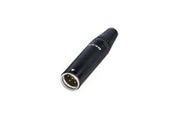 REAN RT5MC-B 5 Pole TINY Male XLR Cable Connector with Screw Locking, Black / Gold