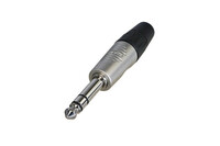 REAN RP3C  3 Pole 1/4" Stereo Plug, Nickel / Nickel