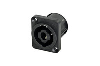 REAN RLS4MPZ  4 Pole speakON Chassis Connector with D-Size Front Mounted, 3/16" Flat Tab Contacts