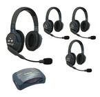 Eartec Co HUB4D  UltraLITE & HUB  4 Person Intercom System with Double Headsets, Batteries, Charger and Case