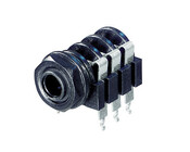 REAN NYS219-U  3 Pole Horizontal 1/4" Stereo Jack with Switched Contacts, .492" Length Contacts, Bulk