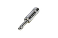 REAN NYS224L-U  2 Pole 1/4" Mono Long Handle Plug, Nickel, Cable OD 8mm, Bulk