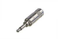 REAN NYS226L-U  2 Pole 3.5mm Mono Plug with Crimp Strain Relief, Nickel / Silver, Cable O.D. 6mm, Bulk