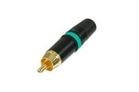 REAN NYS373-5-U  RCA Plug with Gold Contacts, Green Color Coding, Cable OD 3.5 - 6.1mm, Bulk