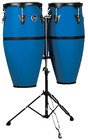 Latin Percussion Discovery 10" - 11" Conga Set Exclusive HD Shell Construction, Rawhide Heads, and Double Stand