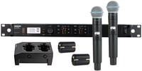 Shure ULXD24D/B58-G50 ULXD Dual Channel Handheld Wireless Bundle with 2 B58 Mics, 2 Batteries, Charger, in G50 Band