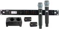 Shure ULXD24D/B87A-G50 ULXD Dual Channel Handheld Wireless Bundle with 2 B87A Mics, 2 Batteries, Charger, in G50 Band