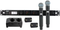 Shure ULXD24D/B58-H50 ULXD Dual Channel Handheld Wireless Bundle with 2 B58 Mics, 2 Batteries, Charger, in H50 Band