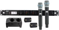 Shure ULXD24D/B87A-H50 ULXD Dual Channel Handheld Wireless Bundle with 2 B87A Mics, 2 Batteries, Charger, in H50 Band