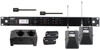 Shure ULXD14D/93-G50 ULXD Dual Channel Lavalier Wireless Bundle with 2 Bodypacks, 2 WL93 Mics, 2 Batteries and Charger, in G50 Band