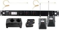 Shure ULXD14D/MX53-G50 ULXD Dual Channel Headworn Wireless Bundle with 2 Bodypacks, 2 MX153T/O-TQG Mics, 2 Batteries and Charger, in G50 Band