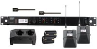 Shure ULXD14D/93-H50 ULXD Dual Channel Lavalier Wireless Bundle with 2 Bodypacks, 2 WL93 Mics, 2 Batteries and Charger, in H50 Band