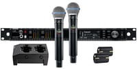 Shure AD24D/B58-G57 Axient Dual Channel Handheld Wireless Bundle with 2 B58 Mics, 2 Batteries, Charger, in G57 Band