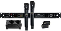 Shure AD24D/KSM8B-G57 Axient Dual Channel Handheld Wireless Bundle with 2 KSM8B Mics, 2 Batteries, Charger, in G57 Band