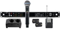 Shure AD124D/BETA58-G57 Axient Dual Channel ComboWireless Bundle with 1 B58 Mic, 1 Bodypack, 2 Batteries, Charger, in G57 Band