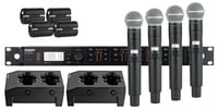 Shure ULXD24Q/SM58-G50 ULXD Quad Channel Handheld Wireless Bundle with 4 SM58 Mics, 4 Batteries, 2 Chargers, in G50 Band