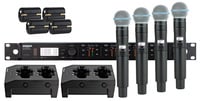 Shure ULXD24Q/B58-H50 ULXD Quad Channel Handheld Wireless Bundle with 4 B58 Mics, 4 Batteries, 2 Chargers, in H50 Band