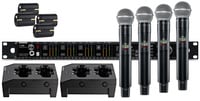Shure AD24Q/SM58-G57 Axient Quad Channel Handheld Wireless Bundle with 4 SM58 Mics, 4 Batteries, 2 Chargers, in G57 Band