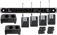 Shure AD14Q-G57 Axient Quad Channel Wireless Bundle with 4 Bodypacks, 4 Batteries and 2 Chargers, in G57 Band