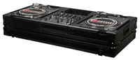 Odyssey FZBM12WBL 12" Format DJ Mixer and Two Battle Position Turntables Flight Coffin Case, Black